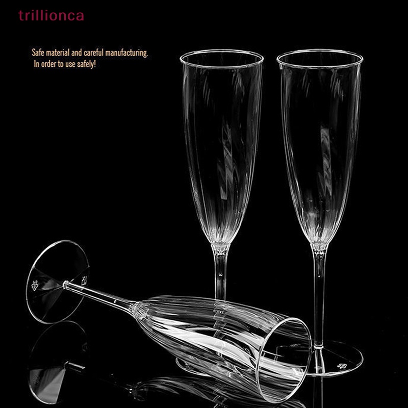 Trillionca Red Wine Glass Champagne Flutes Disposable Clear Goblet