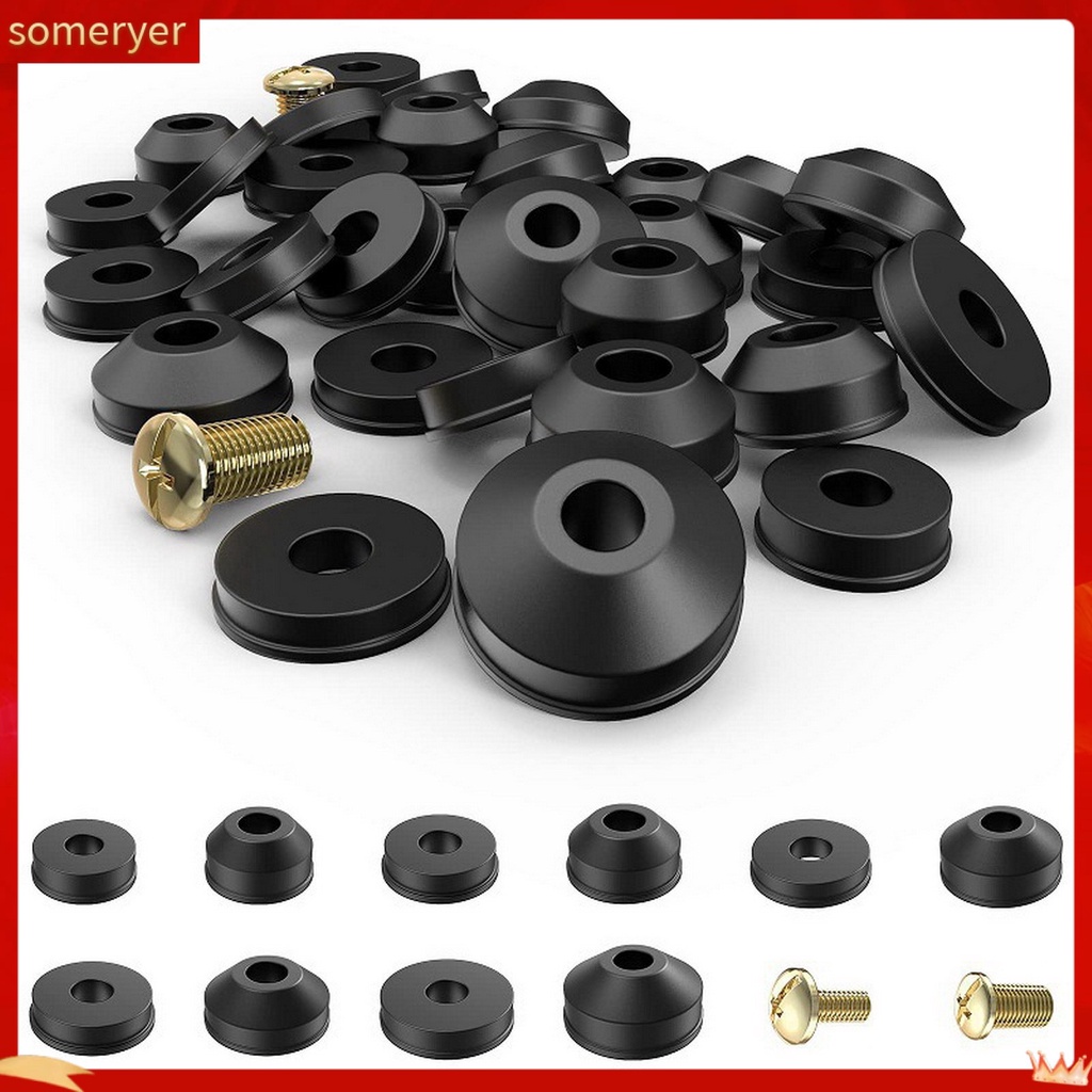 [someryer] 1 Set Multiple Sizes Rubber Washer Home Supplies Flat Beveled Rubber Faucet Washers