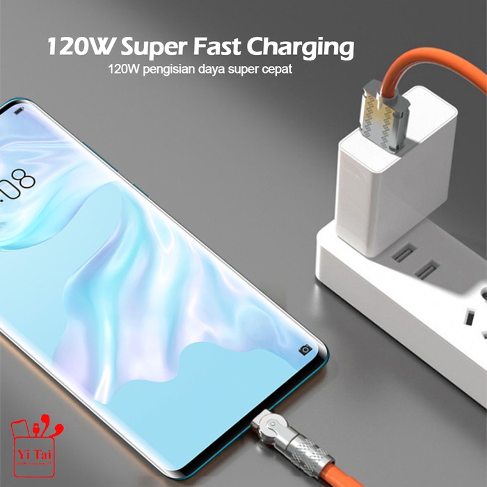 YI TAI - Kabel Data PD 120W Rotate Gaming Fast Micro Type C Lightning - Gambar 3
