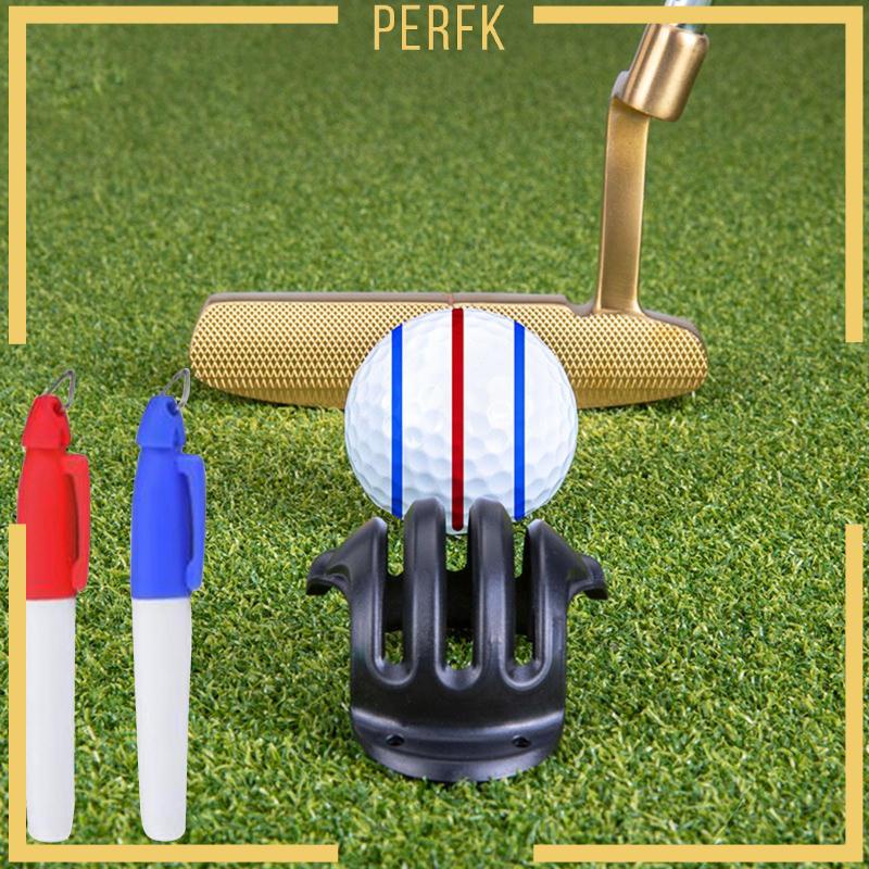 [Perfk] Golf Ball Marker Line Drawing Stencil Tools with Marker Set