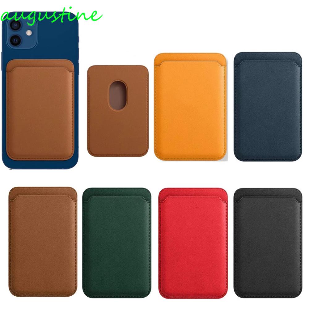 AUGUSTINE Original Phone Card Holder Fashion Magnet Case Phone Wallet Card Solt Mobile Phone Accessories Luxury Phone Cover Card Pocket ID Holder Leather Magnetic Card Holder/Multicolor