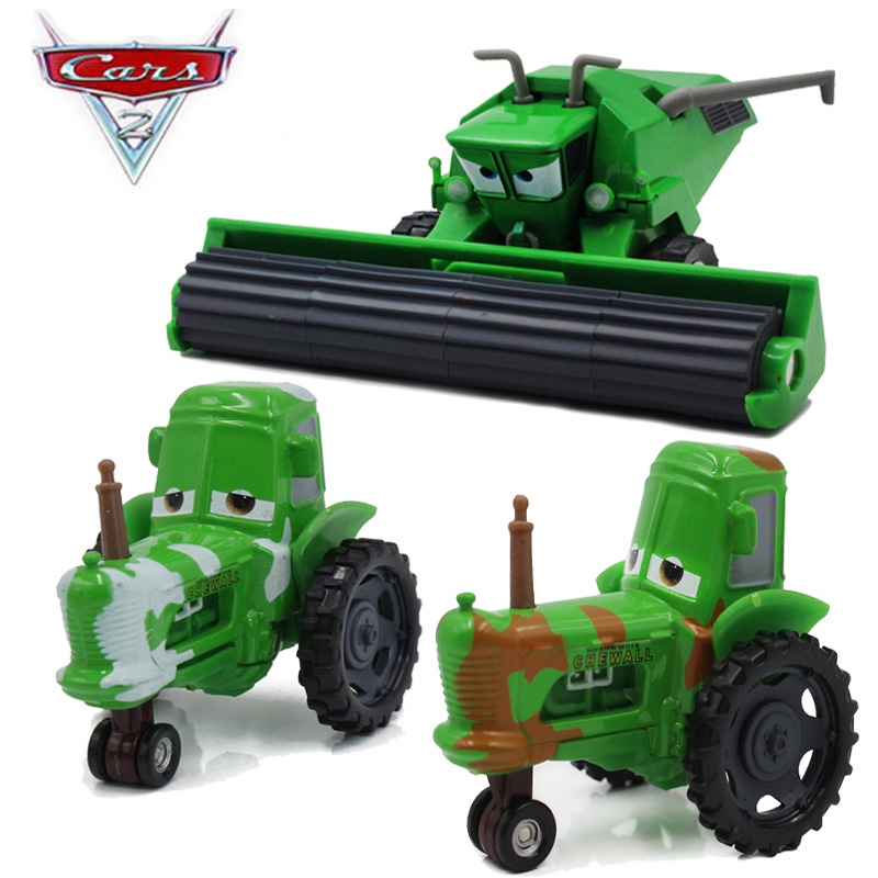 Pixar Cars 2 Lightning Mcqueen Green Frank Harvester And Tractor