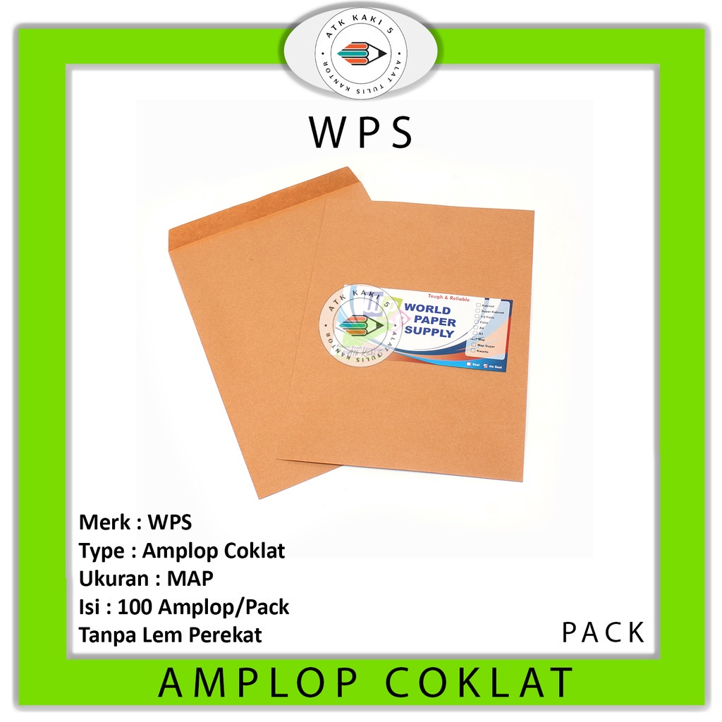 Wps - Chocolate Envelope Map Size Non Seal - Pack | Shopee Singapore