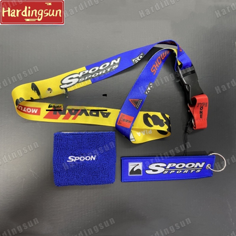 JDM Spoon Sports Logo Lanyard Premium Key Chain Key Ring For Civic Cr-v ...
