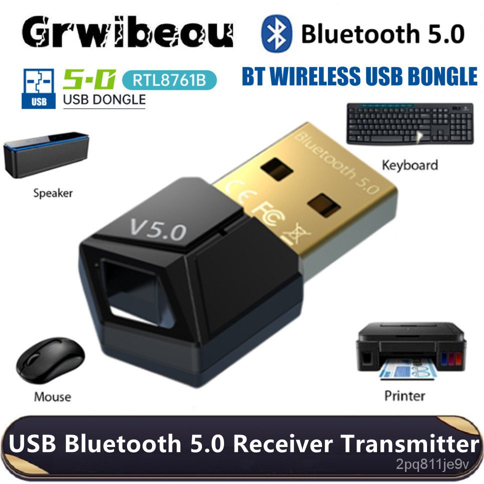 Mini Wireless B Bluetooth Audio Receiver Transmier BT 5.0 Dongle Mic ...