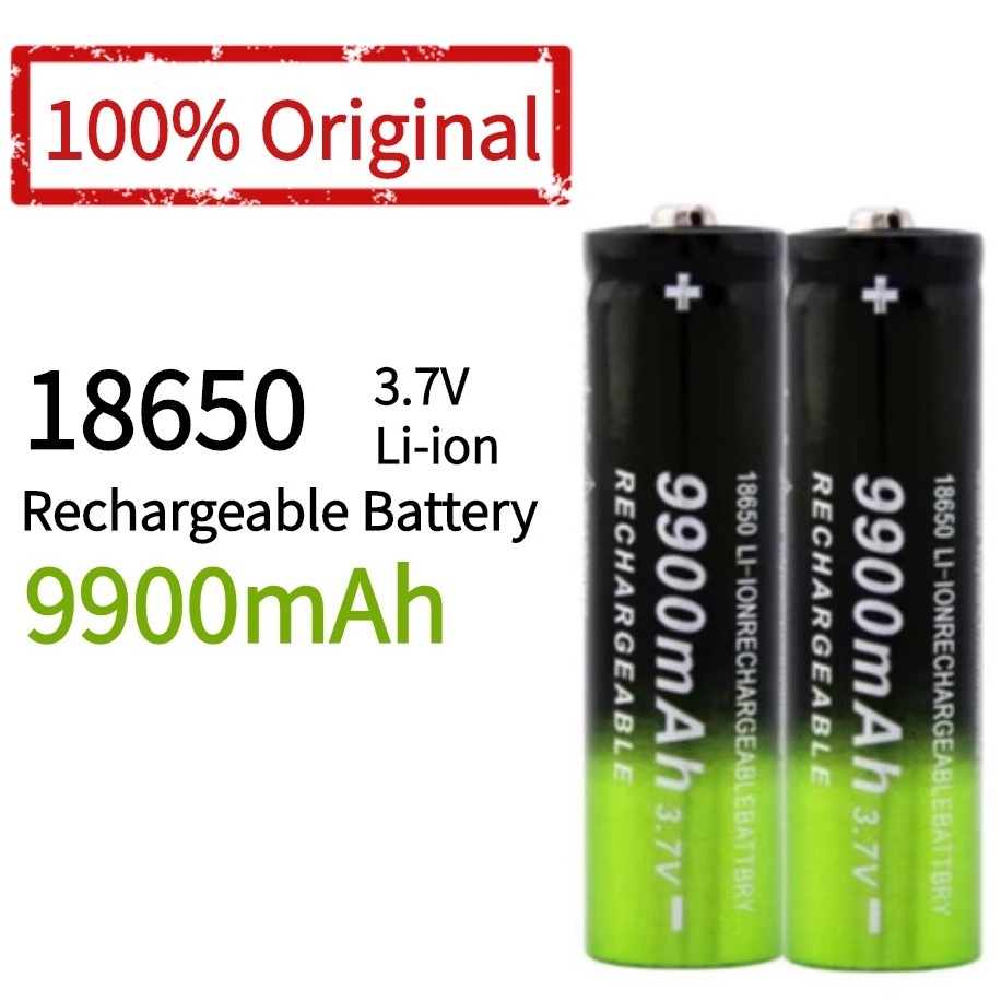 New 18650 Battery 3.7V 9900mAh Rechargeable Li-ion Battery For Led ...