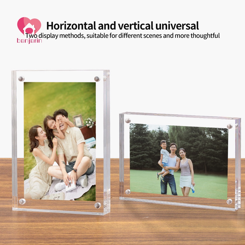 Banjarin Acrylic Photo Frame Home Supply 6inch Horizontally