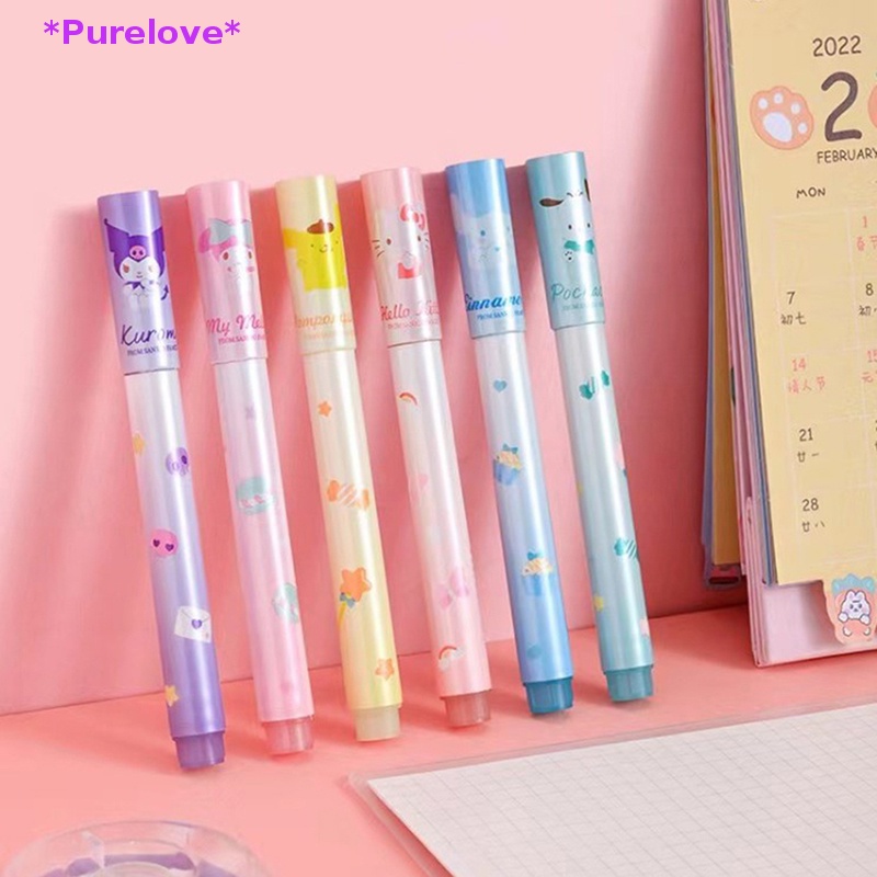 Purelove> 6Pcs/set Sanrioed Fluorescent Pen Kawaii Students Stationery ...