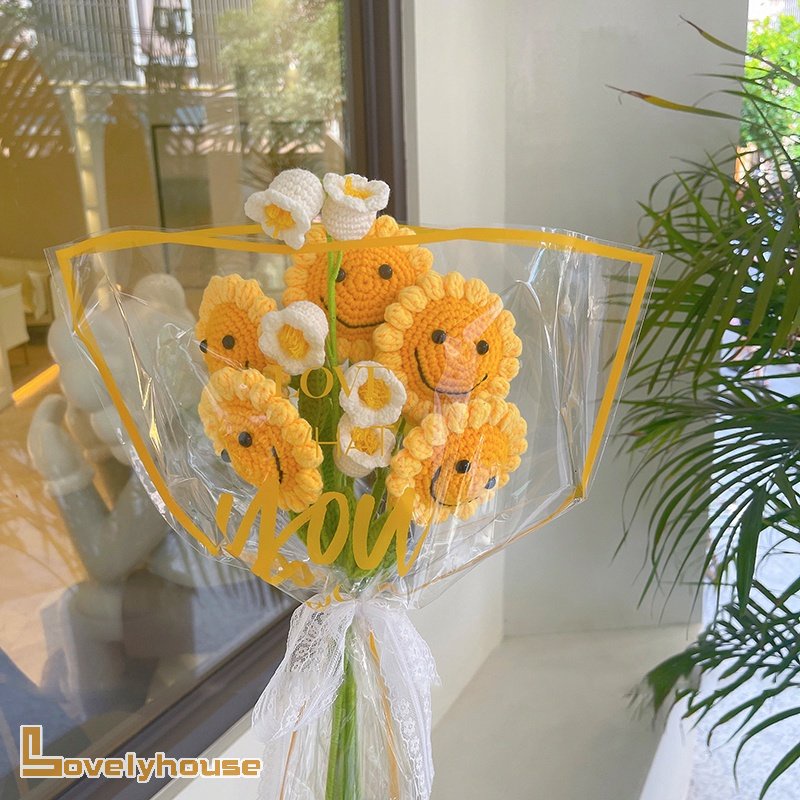 Cute Handmade Crochet Flower Artificial Flowers Gifts Creative Hand-woven Mother's Day Gift