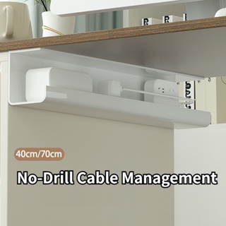 Cable Management Under Desk 40CM J Channel Cable Raceway, No Drill Cord  Hider for Desk, Wire Management