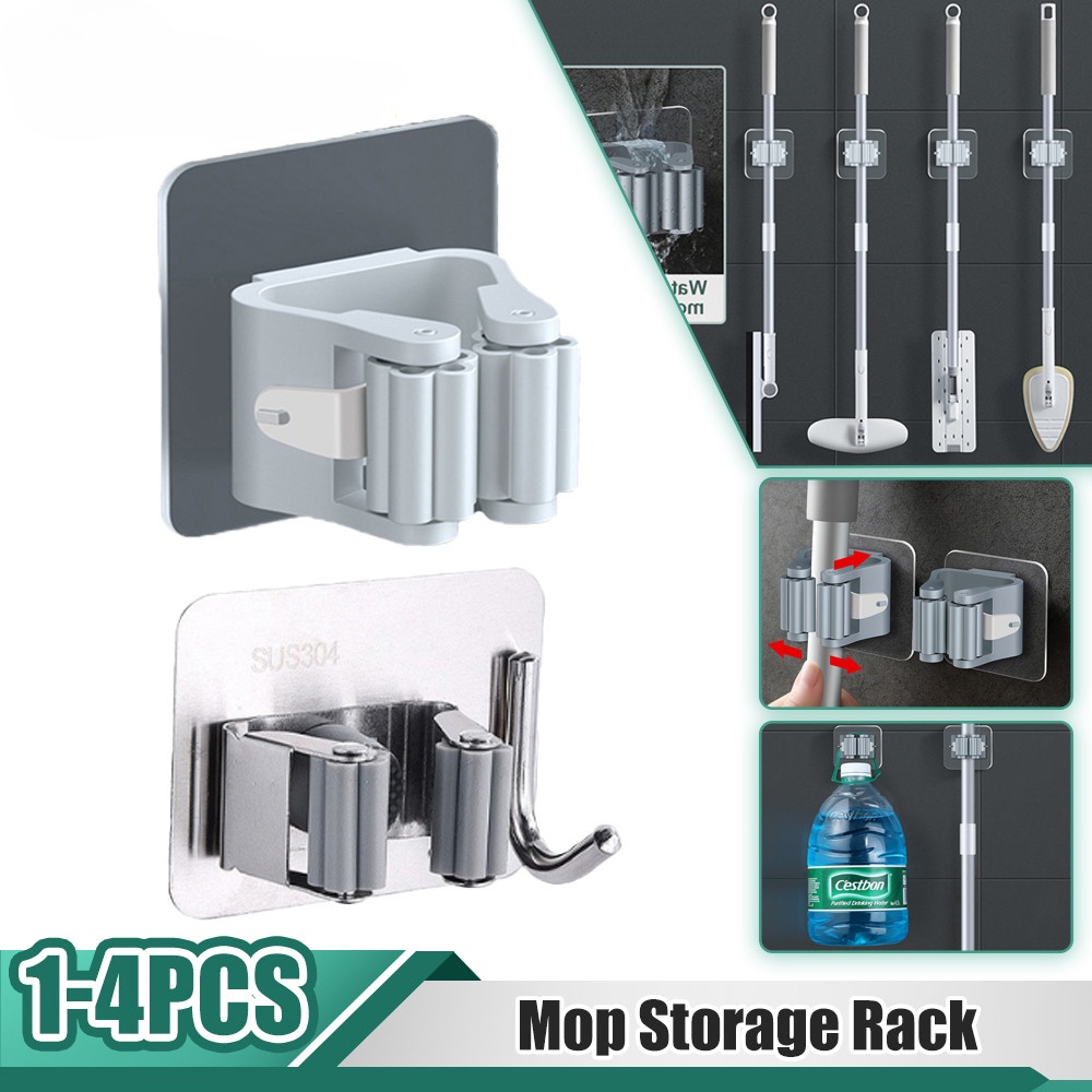 4PCS Home Storage Rack Bathroom Suction Hanging Pipe Traceless Hooks ...