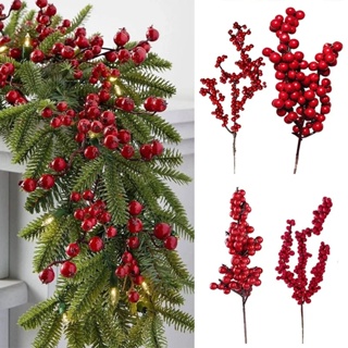 Set of 48: Red Holly Berry Stems with Lifelike Berries, 19-Inch, Festive  Holiday Decor, Trees, Wreaths, & Garlands, Christmas Picks, Home &  Office Decor