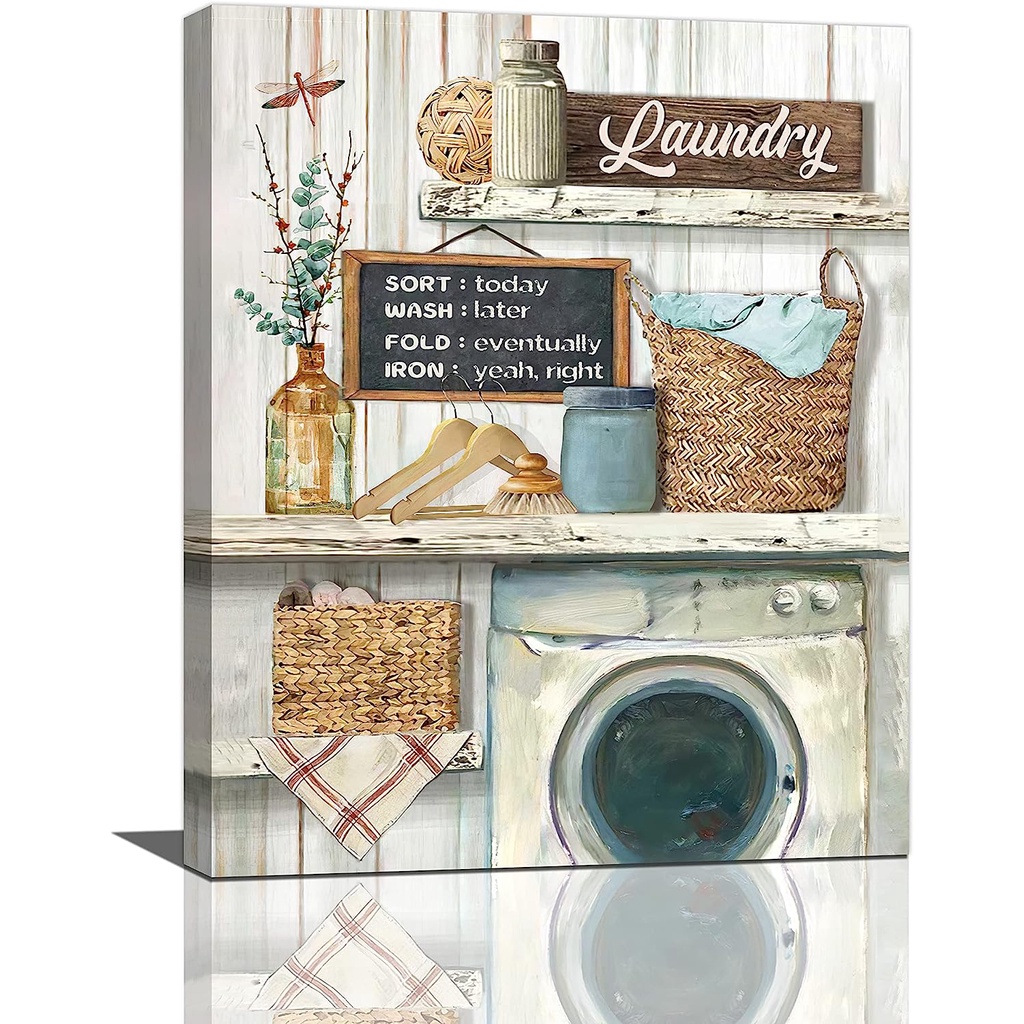 Farmhouse Laundry Room Wall Art Laundry Schedule Funny Rules Wall Decor ...