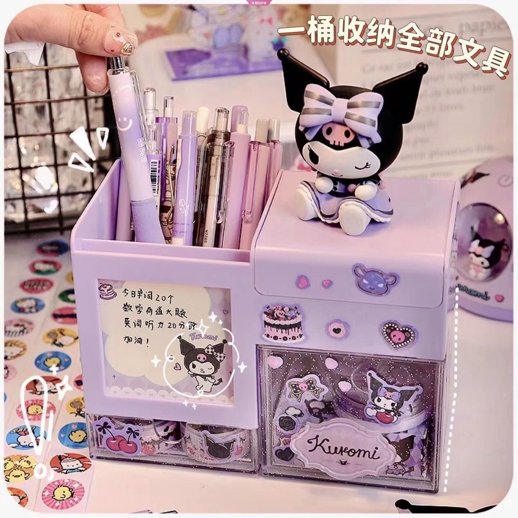 Kawaii Sanrio Kuromi Pen Holder Hello Kitty My Melody Cinnamoroll Girl ...