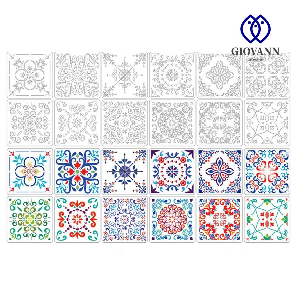 GIOVANNI Hollowed Stencils Kit Drawing Reusable Stamping Embossing