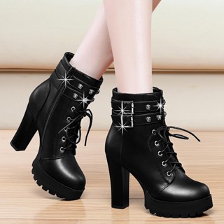 Chunky high heel on sale boots