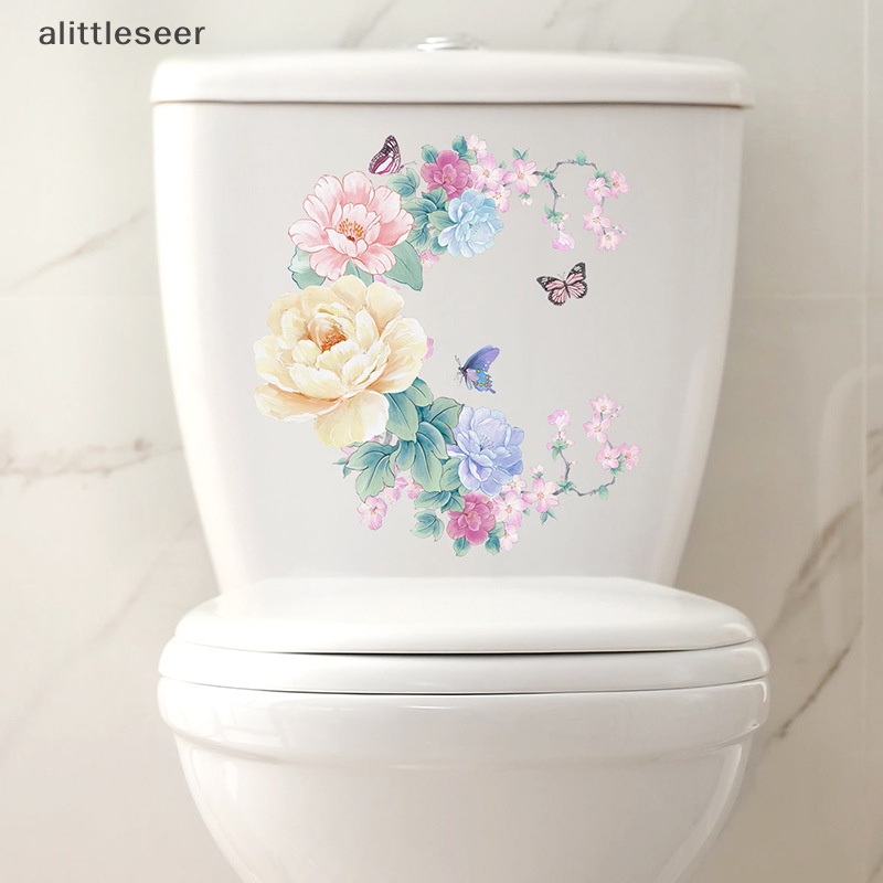 EE Flowers Butterfly Pattern Waterproof Sticker For Wall Bathroom