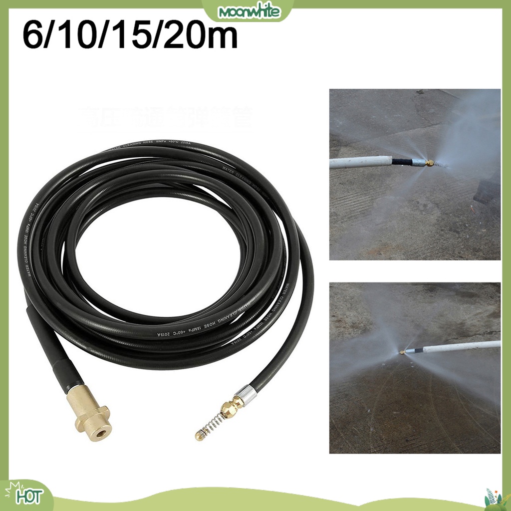 (MOONWHITE) High Pressure Sewer Drain Water Cleaning Hose Pipe for