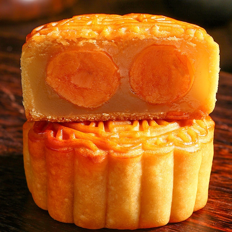 双蛋黄莲蓉月饼 【近期生产】Double Egg Yolk Lotus Rong Mooncake Cantonese Mid Autumn ...