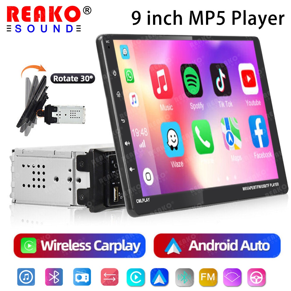 1Din 9inch Multimedia MP5 Player Removable Touch Screen Car Radio ...