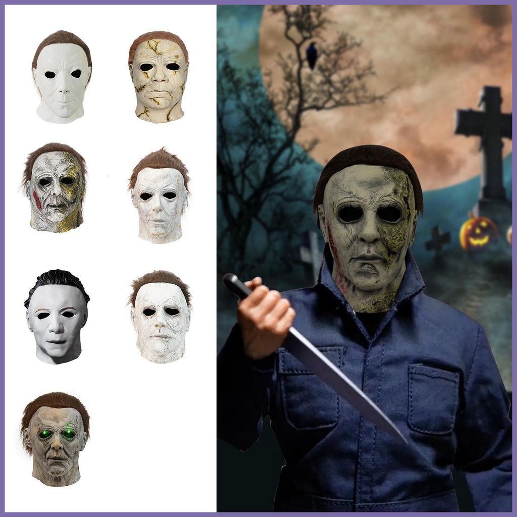 Michael Myers Face Cover Halloween Cosplay Costume Prop Original Michael Myers Headgear Scary