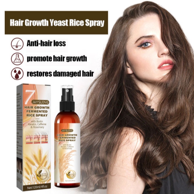 Jaysuing Dense Hair Yeast Rice Spray/Hair Growth Spray Hair & Scalp ...