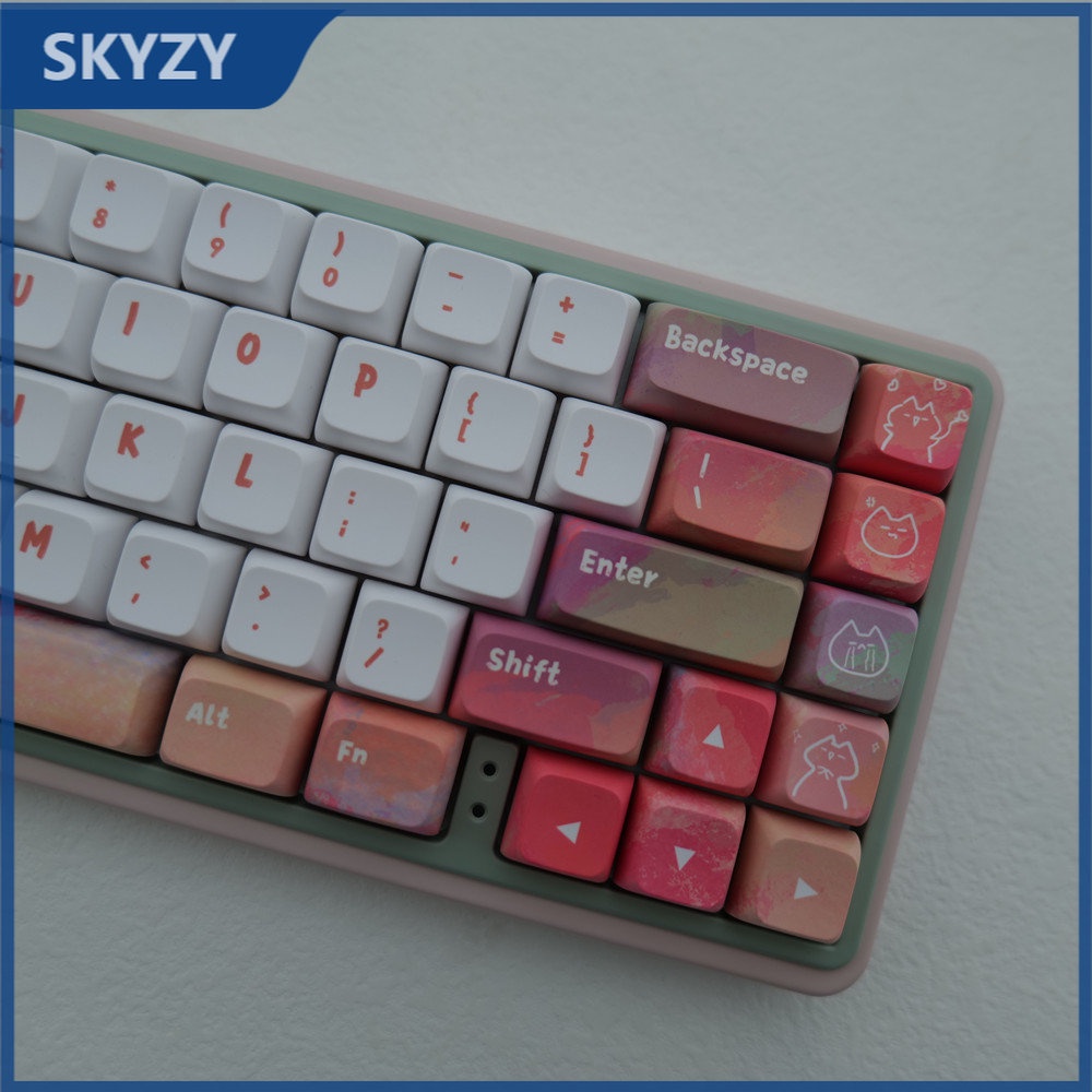 125 Keys Rainbow Candy Keycaps XDA Profile Color Pigment PBT Dye Sub