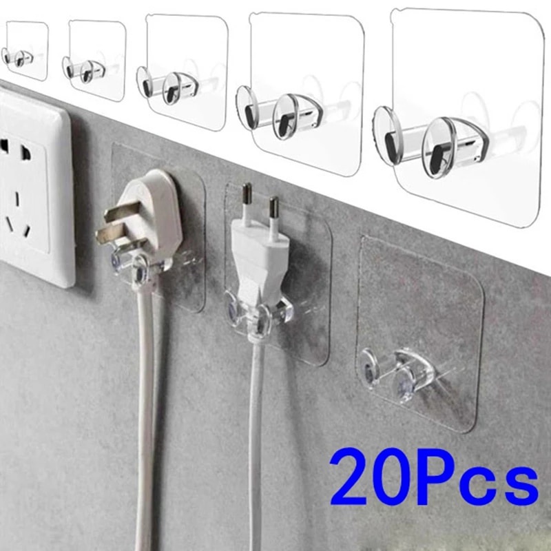 5/10/20 Pcs Wall Storage Hook Punch-free Power Plug Socket Holder ...