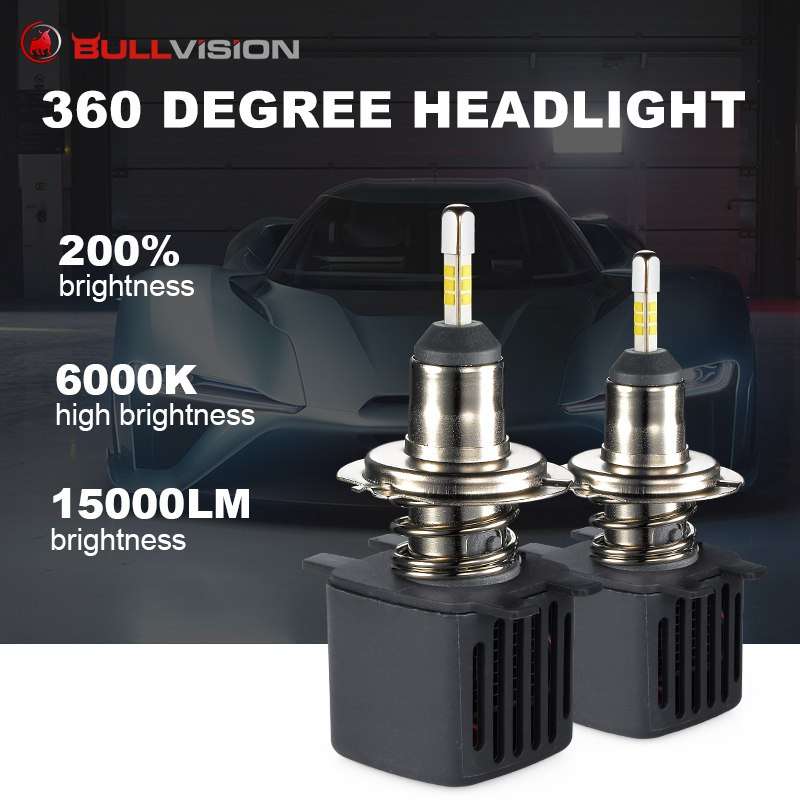 Bullvision with SAMSUNG-chip LED H7 H4 H1 H8 H11 auto Lamp HB3 9005 9006 HB4 turbo Led 360 degree Car Lights Headlight B