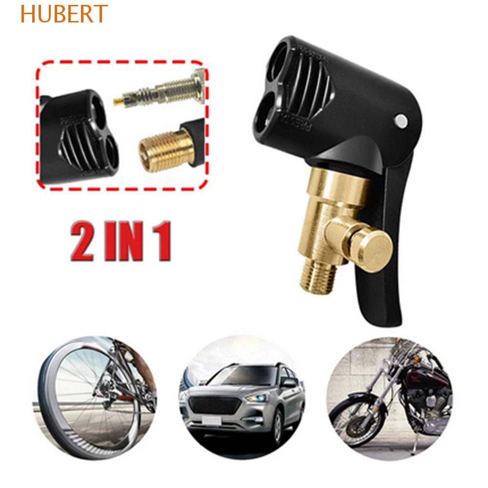 HUBERT Car Tire Inflation Valve Connector 2 in 1 Clipon Thread