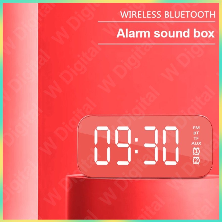 Wireless Bluetooth Speaker Table Digital Alarm Clock LED Mirror Screen
