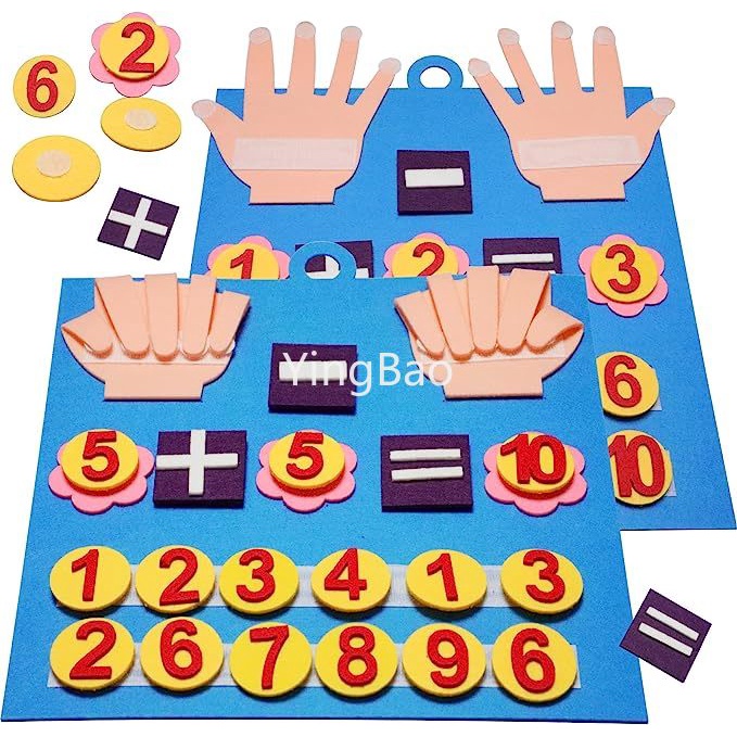 Kid Montessori Toy Felt Finger Numbers Math Puzzle Children Counting ...