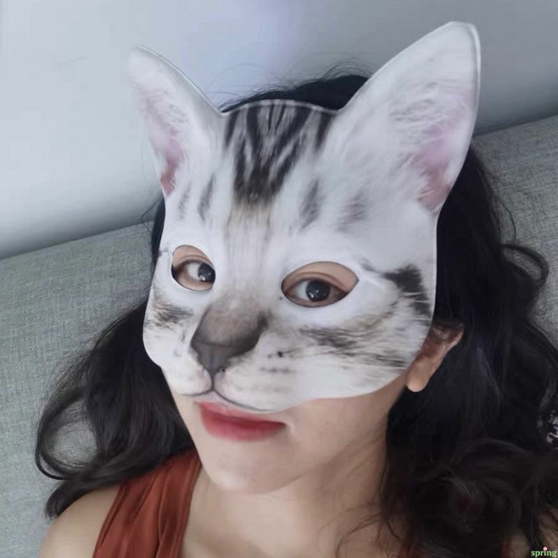 10Pcs White Cat Masks for Masquerade Halloween Cosplay Party