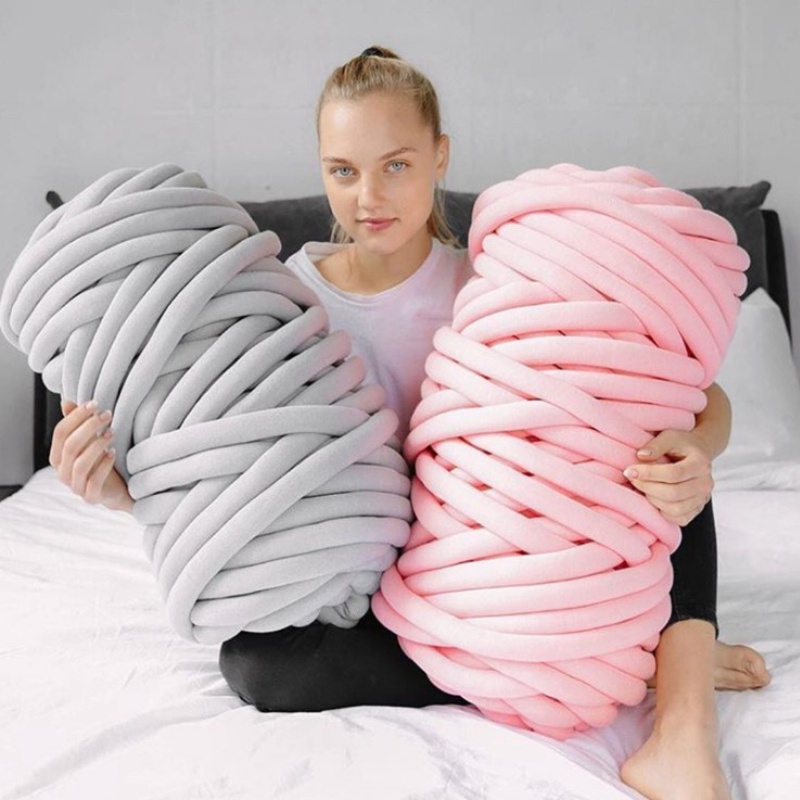 500g thick super Bulky chunky yarn for hand knitting Crochet soft big  cotton DIY Arm Knitting Roving Spinning yarn for blanket