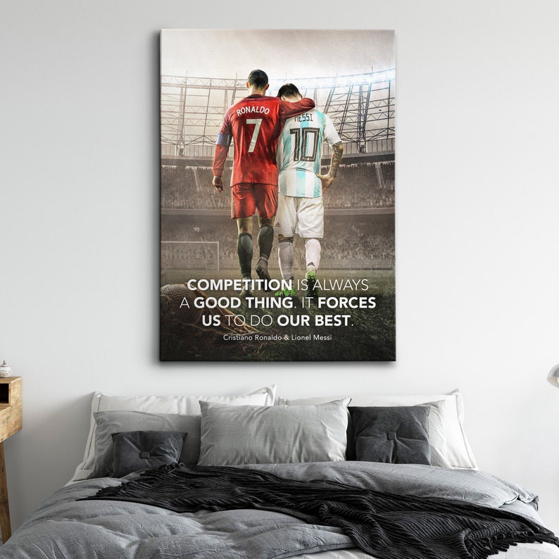 World Cup Soccer Star Poster Cristiano Ronaldo and Lionel Messi