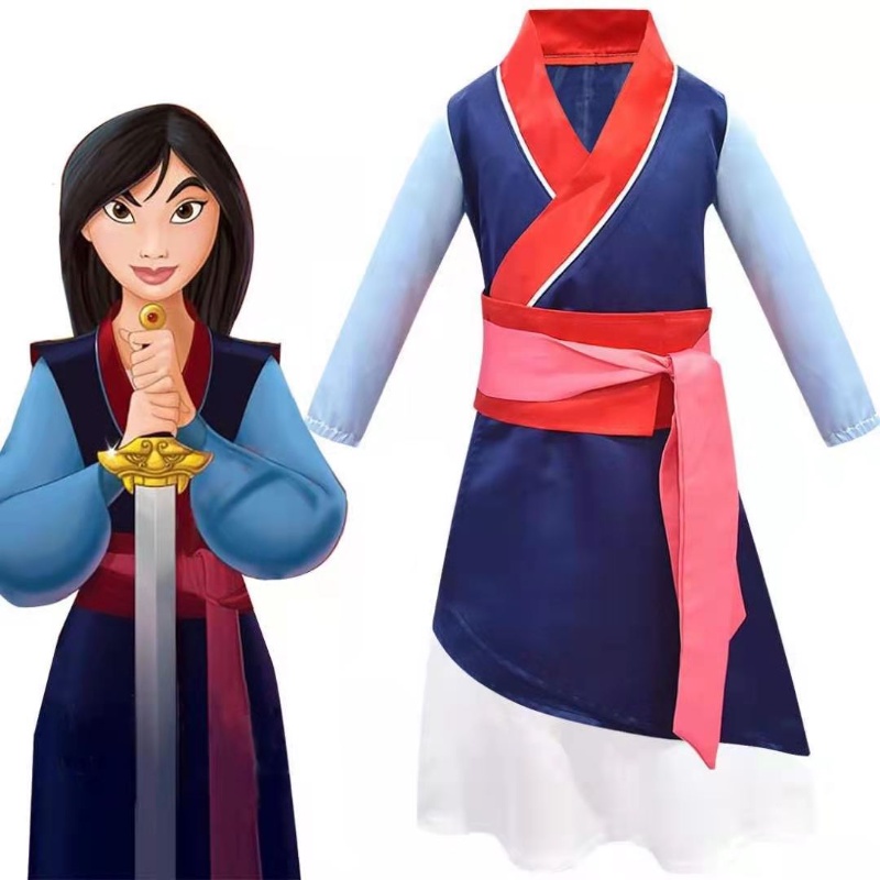 Hua Mulan Dress Cosplay Princess Mulan Costume Kids Women Adults Dress ...