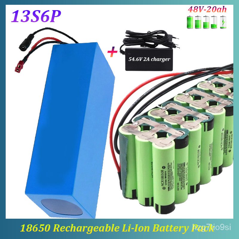 New 18650 48V 20ah 13s6p Li-ion Baery Pack 20AH 2000W Built-in 50A for ...
