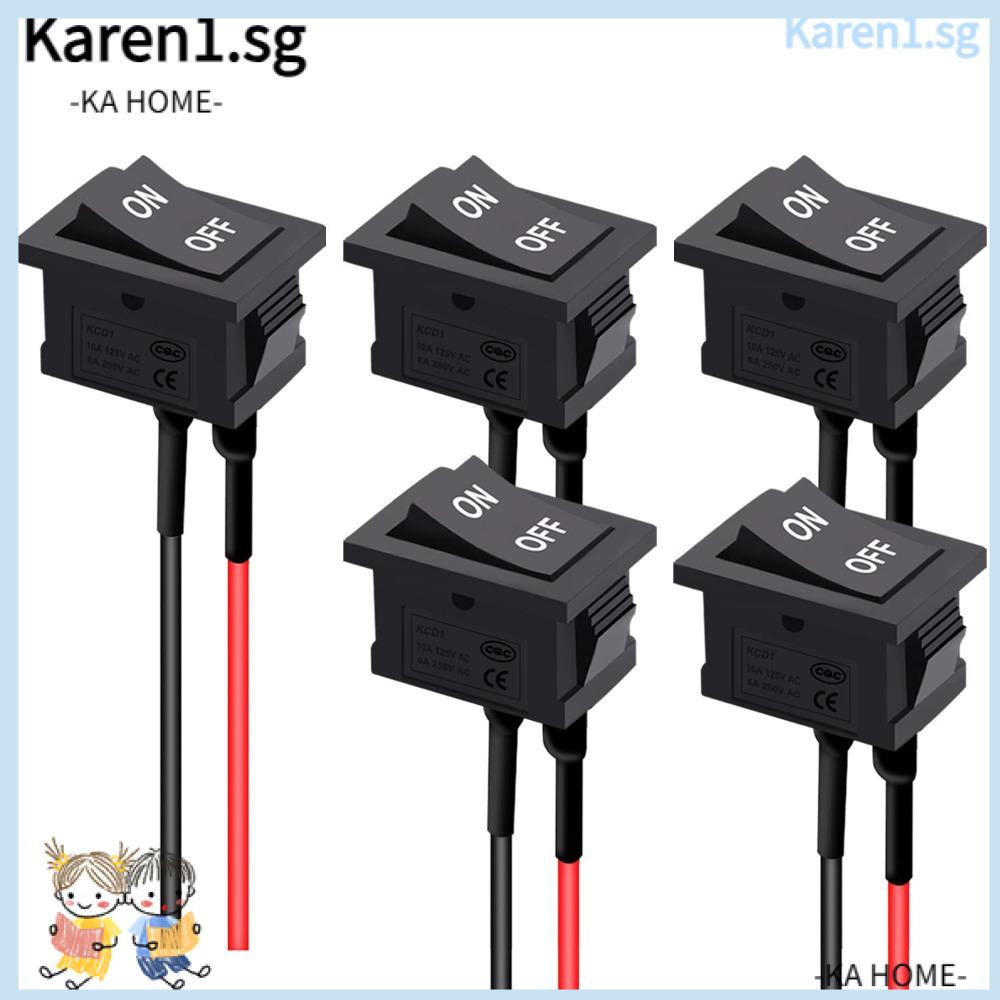 KA 5PCS 2Pin ON/Off Square Toggle Switch, PreWired Latching Rocker