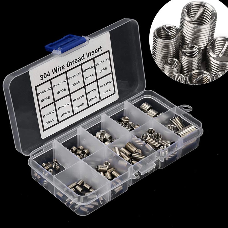 150Pcs Thread Repair Inserts M3 M4 M5 M6 M8 Stainless Steel Heli Coil ...