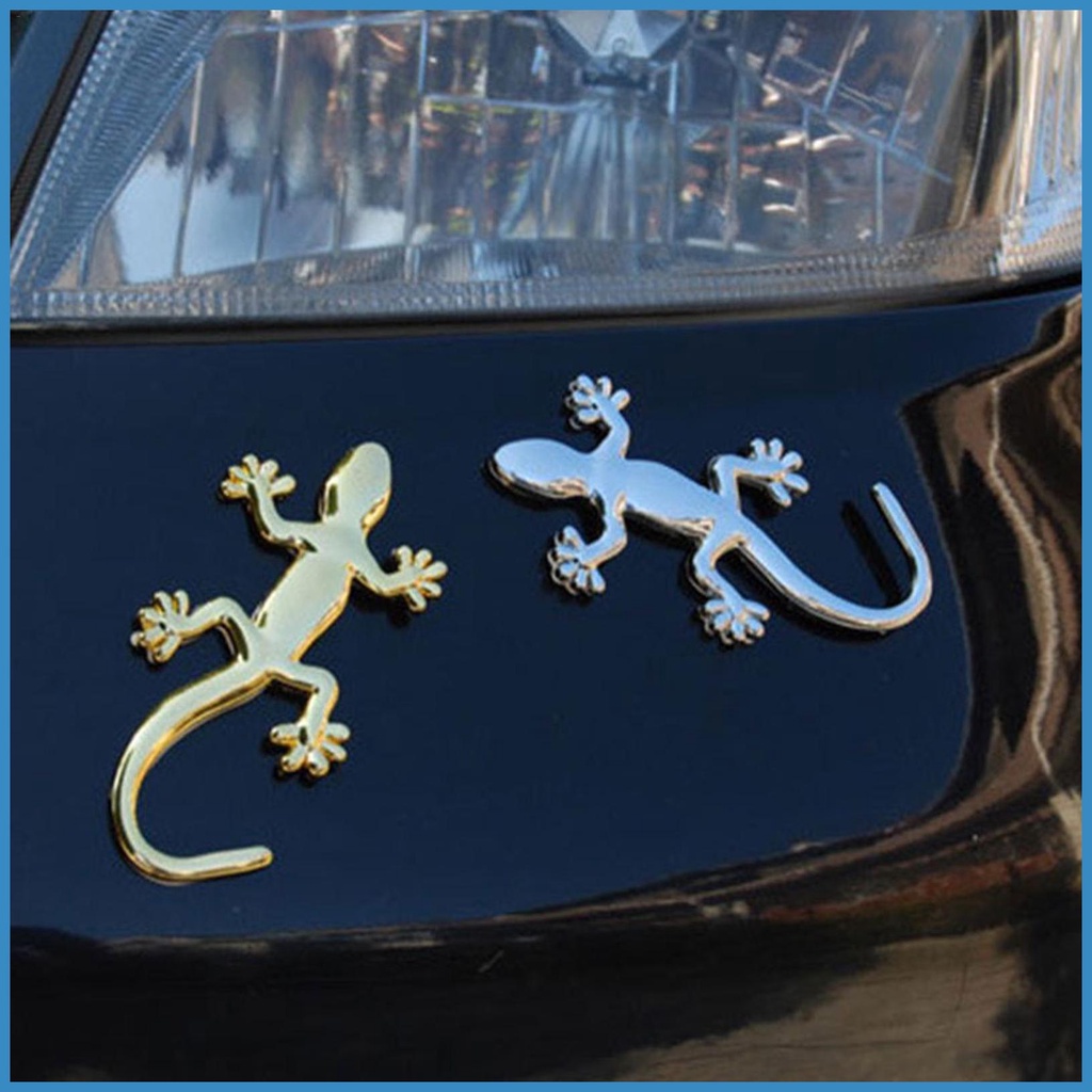 Gecko Car Stickers Fashion 3D Gecko Shape Pure Metal Chrome Badge Logo