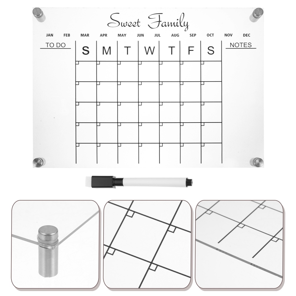 Digital Whiteboard Clear Calendar Fridge Dry Erase Memo Sheet, Shopee