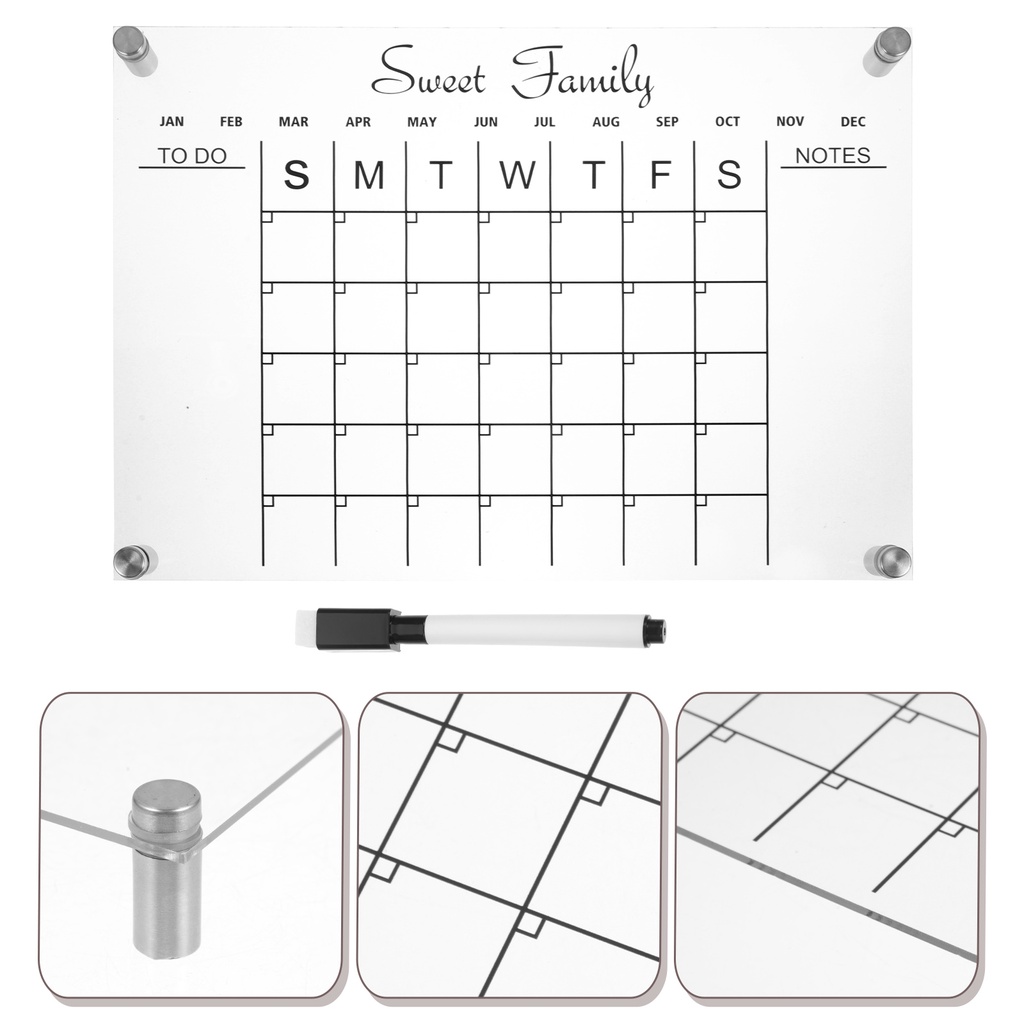 Digital Whiteboard Clear Calendar Fridge Dry Erase Memo Sheet, Shopee