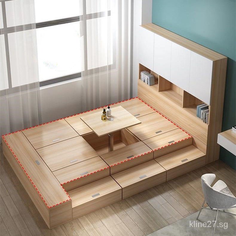 TERZ Custom sizeTatami Bed WardrobeNordic Bed with Mattress Bedroom Furniture Japanese Tatami