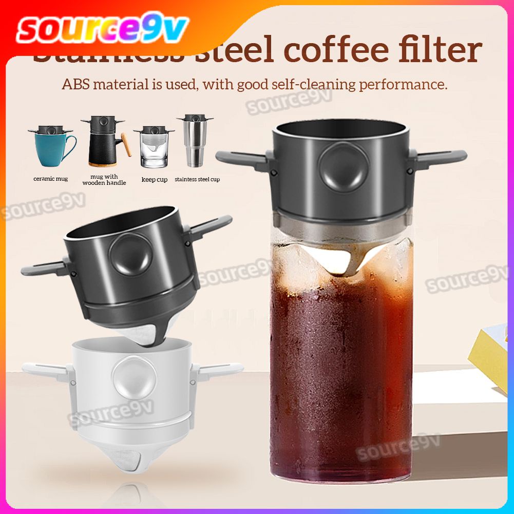 1pc Foldable Reusable Coffee Dripper Coffee Filter Stainless Steel Drip