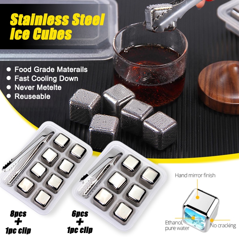 Chilling Stones Stainless Steel Ice Cubes Reusable Chilling Stone Ice ...