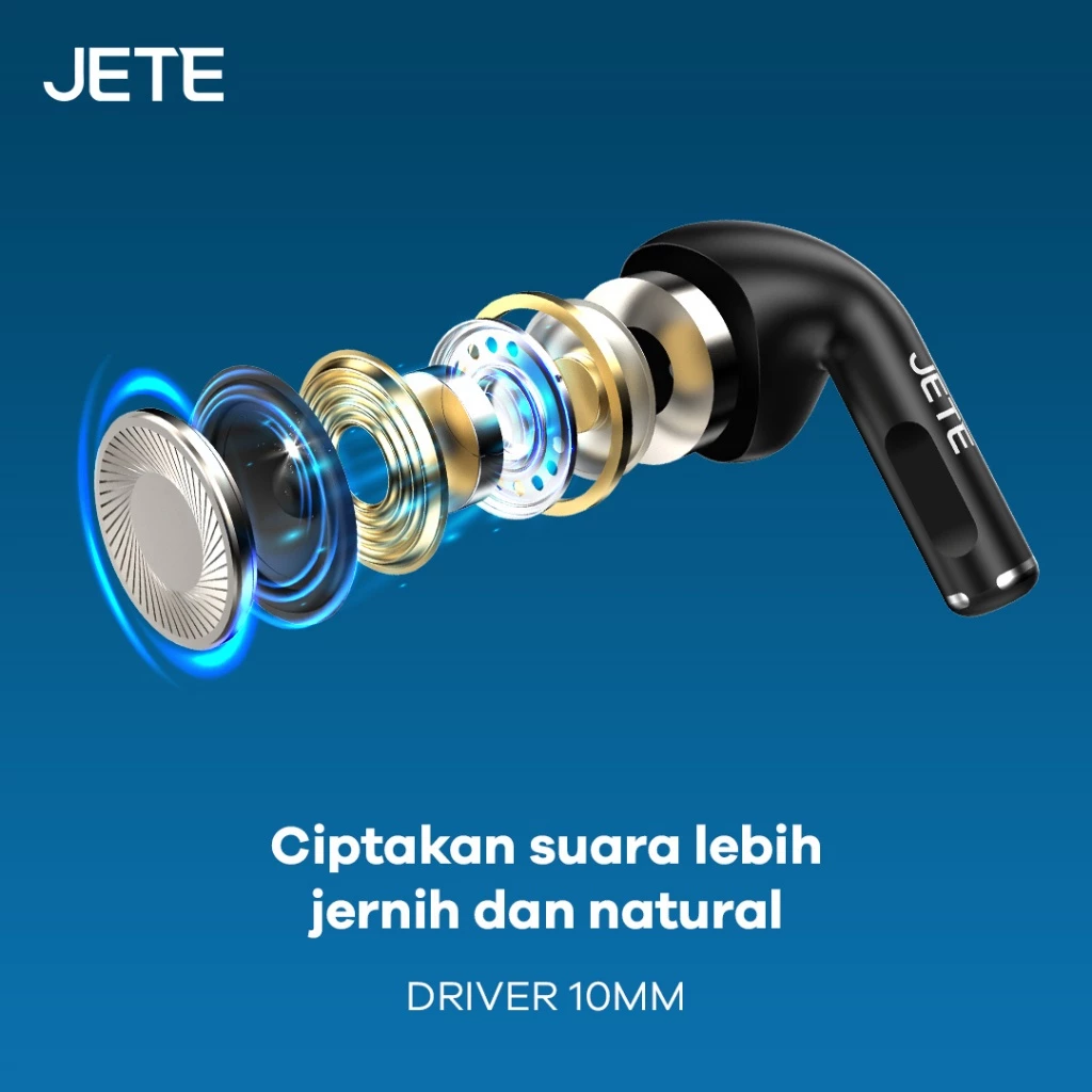JETE CE1 TWS - True Wireless Earbuds - Earbuds Bluetooth V5.3 - Garansi 2 Tahun - Gambar 4