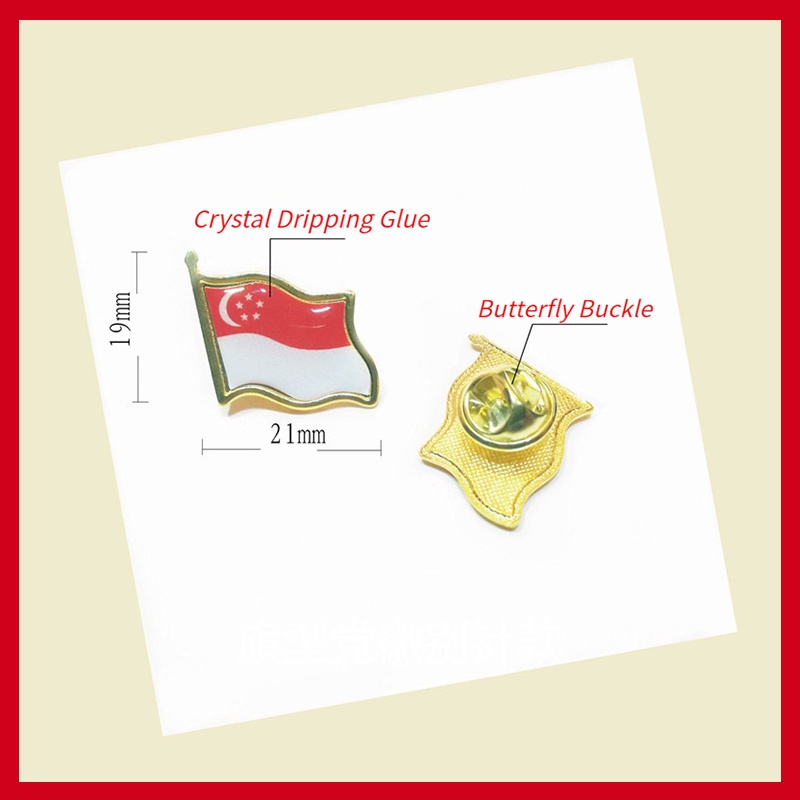 （Ready Stock）NDP 2025 Flag Pins National Day Decoration Singapore Flag ...