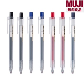  MUJI MoMA Polycarbonate Clear Ball Point Gel Pen Black 0.7mm  5pcs Made in Japan : Office Products