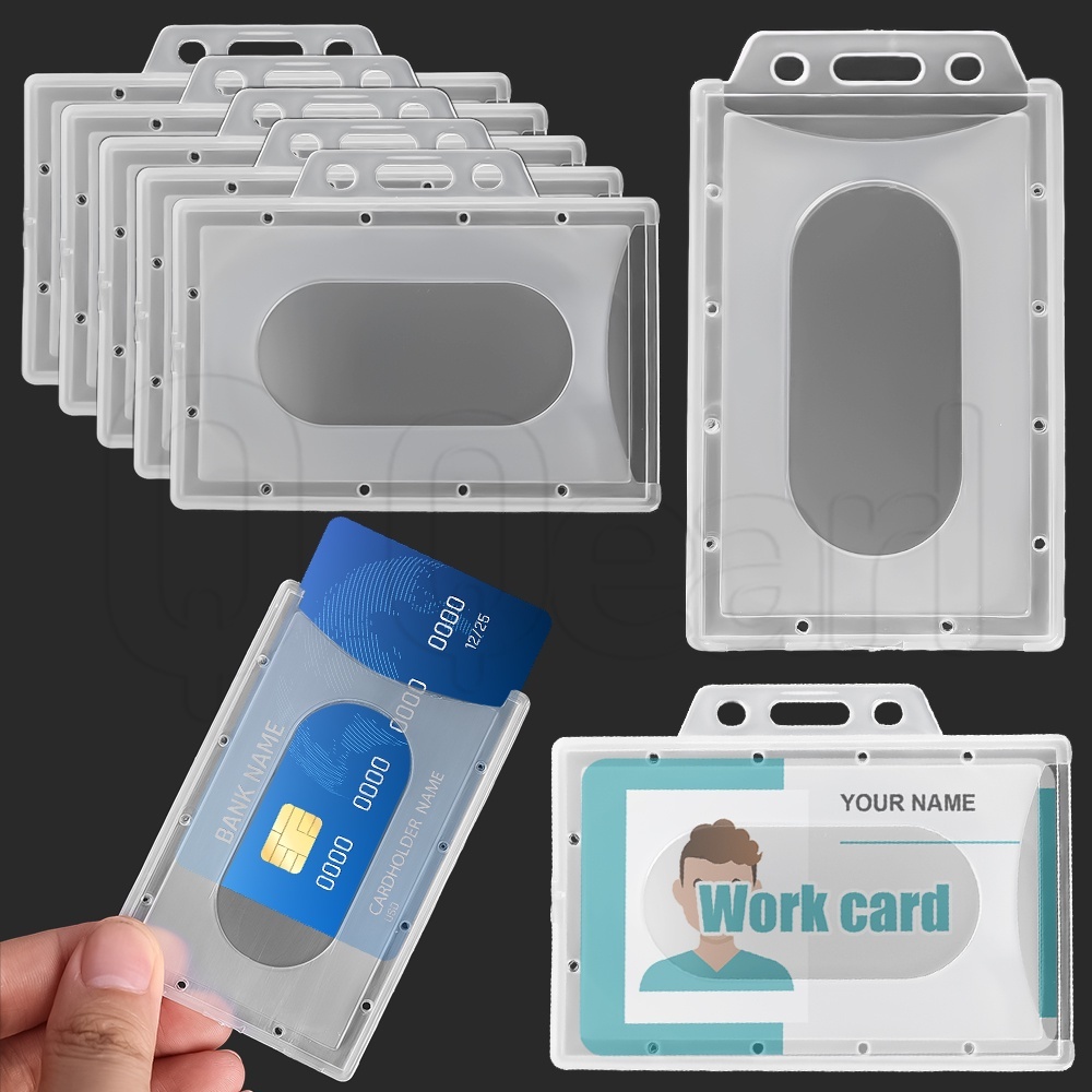 Transparent Multi-use Work ID Card Protective Cover / PVC Waterproof ...