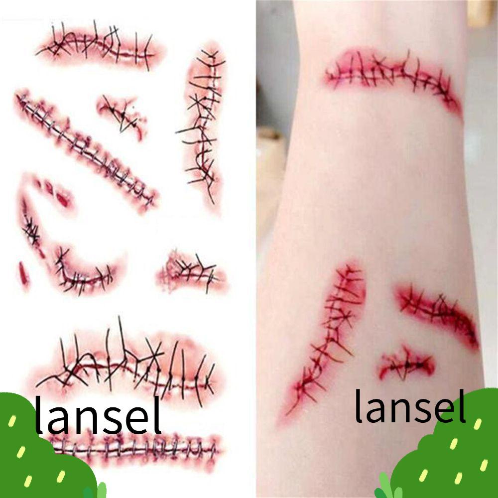 LANSEL 25pcs Temporary Tattoo Stickers, Fake Scab Blood Wounds Sticker